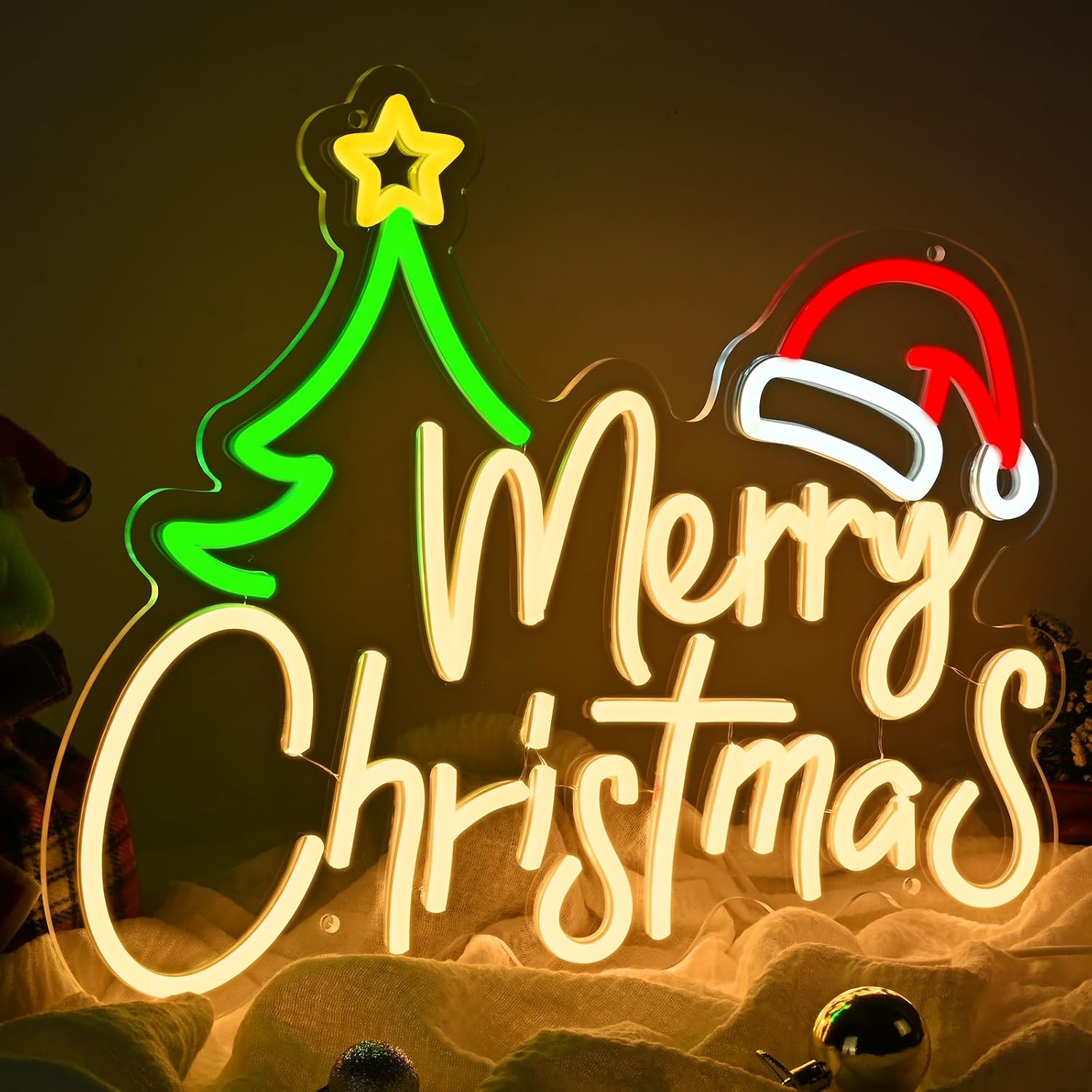 Neon Sign Party - Weihnachts-Neonschild, USB-betriebene LED-Neonleuchte, Weihnachtsfeier, Heim, Schlafzimmer,