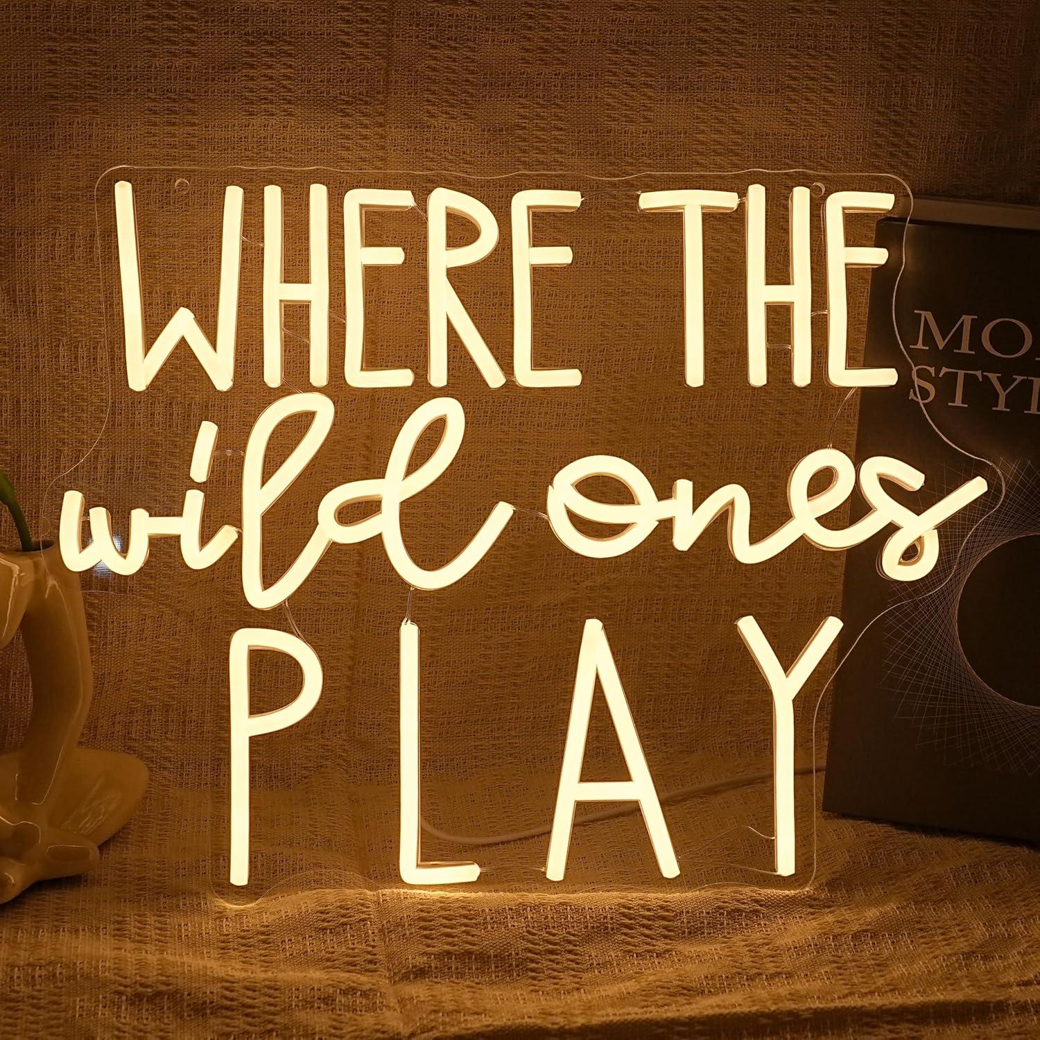 Neon Sign Party - „Where the Wild Ones Play“-Neonschild, USB-dimmbares