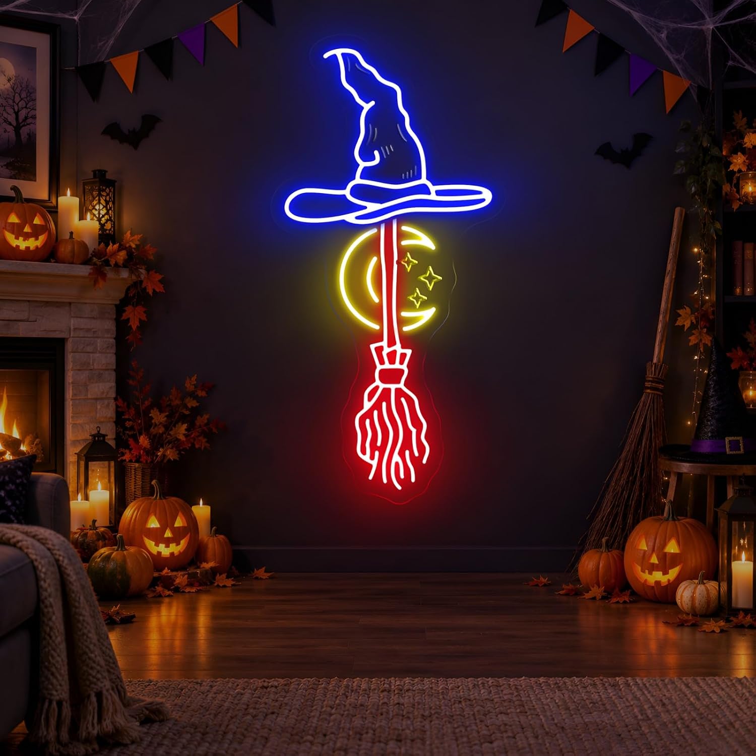 Hut der Hexe Besen Neon-Schild – Neon Sign Party Bewertung und Preis