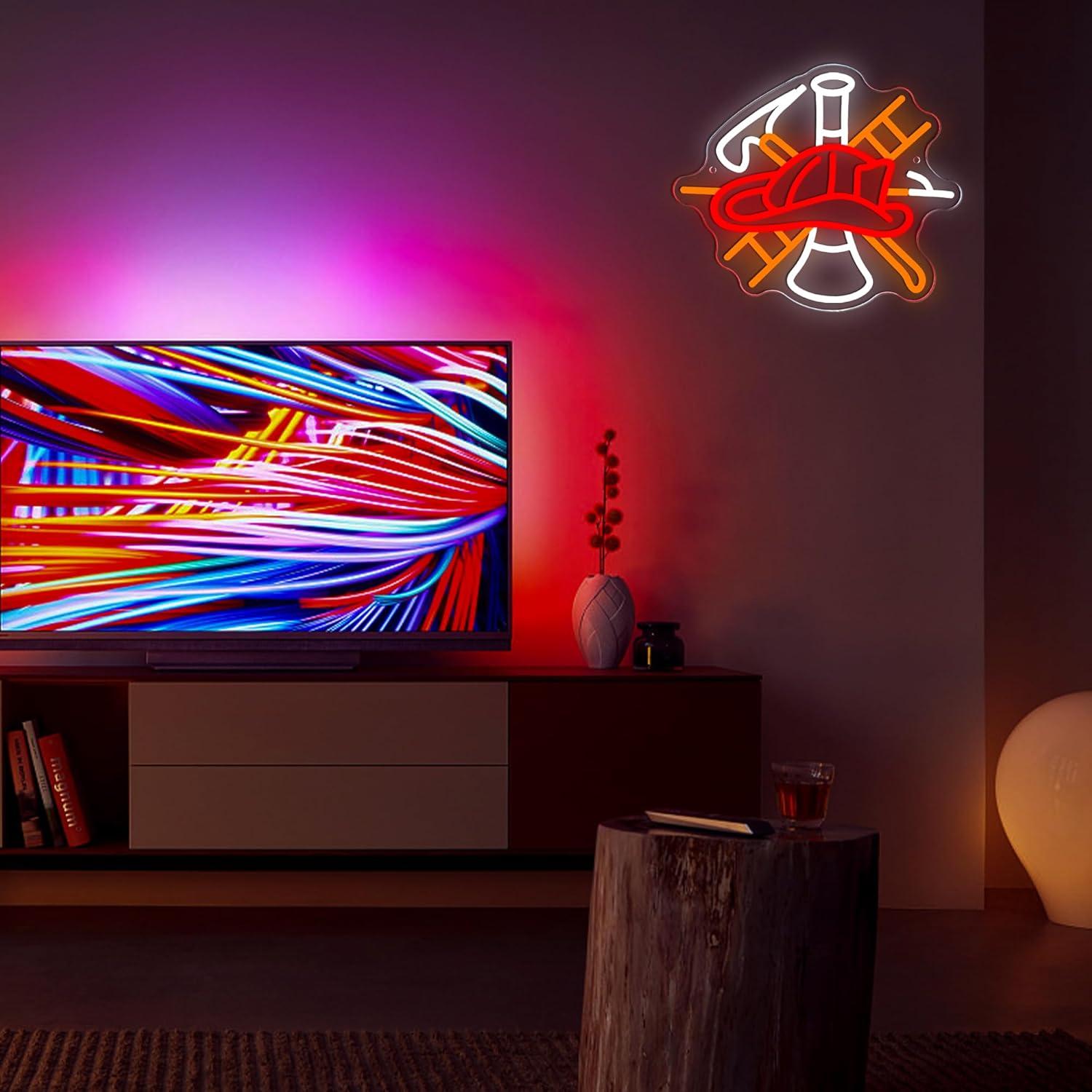 Feuerwehrmann-Gasmaske Neon-Sc – Neon Sign Party Bewertung und Preis