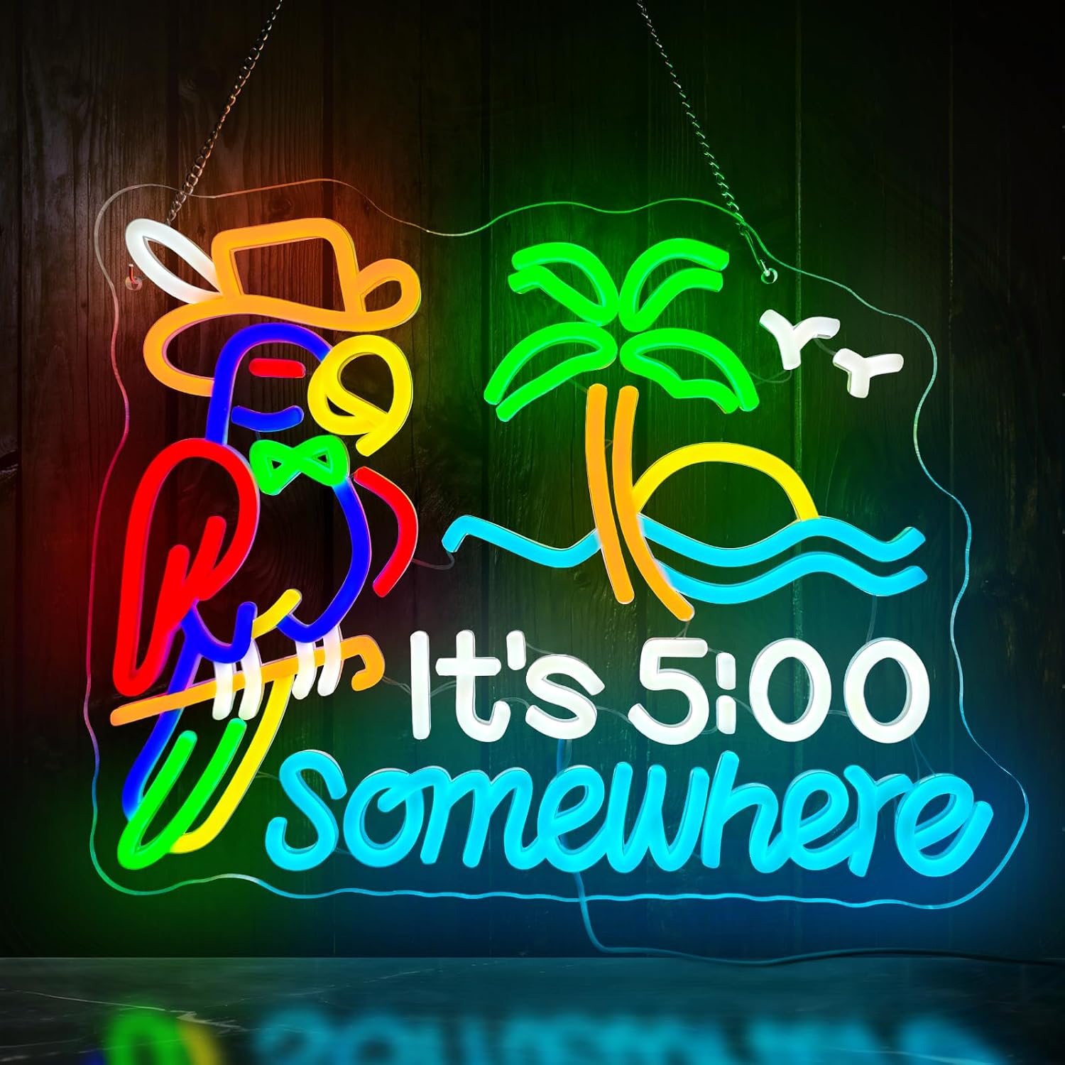 Tiki Bar Papageienpalmen-Neons – Neon Sign Party Bewertung und Preis